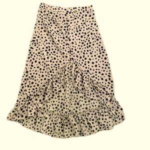 Nasty Gal Cheetah Print Ruffle Hem Skirt M